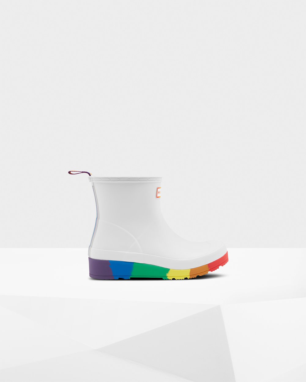 Women Hunter Original Pride Flatform Rain | Play Boots White | NZ-87405-BOMF